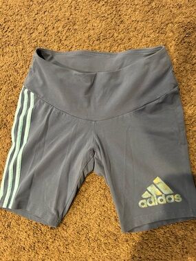 adidas Blue shorts with Mint Stripe Accents